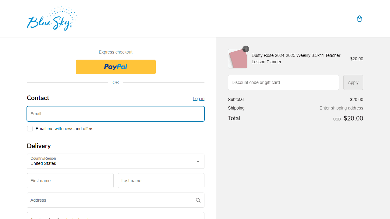 How to apply Blue Sky coupon code
